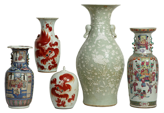 A fine selection of 19th century Chinese porcelains will feature Celadon, Feng and Hsien. Crescent City Auction Gallery image.